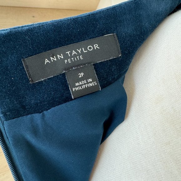 Ann Taylor Teal Velvet A-line Mini Skirt Petite 2 - Picture 9 of 14